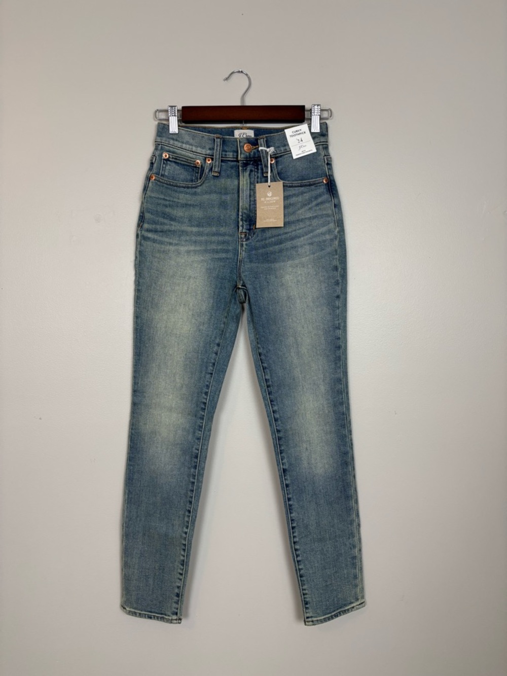 J Crew Jeans Womens 24 Curvy Toothpick High Rise Denim